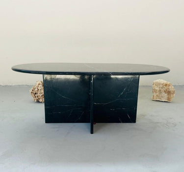 Toros Black Oval T Leg Coffee Table